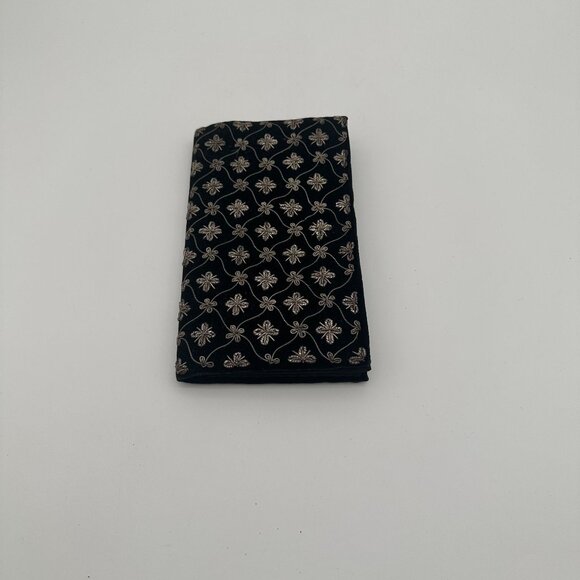 Vintage Black & Gold Embroidered Clutch Bag By Ivory Palace With Snap Closure - Picture 4 of 6